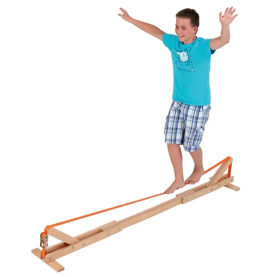 Teline slackline-tasapainonauhalle 240 x 30 x 32 cm, nauha mukana 