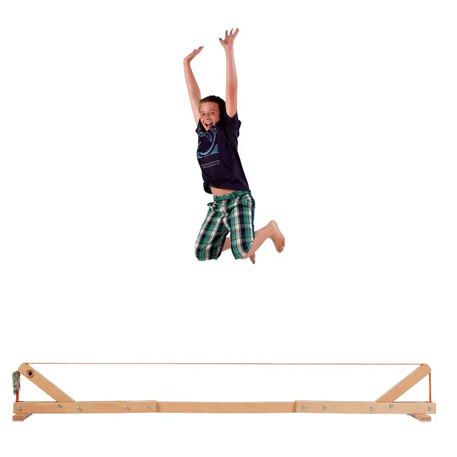 Teline slackline-tasapainonauhalle 240 x 30 x 32 cm, nauha mukana 