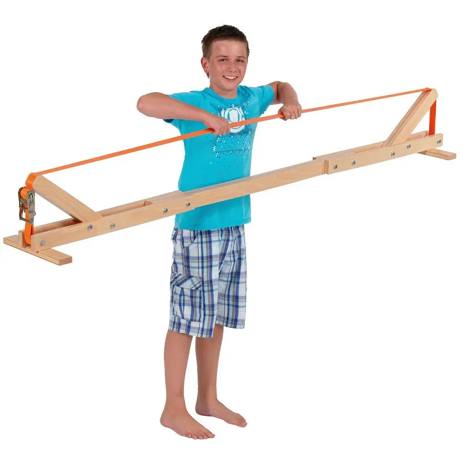 Teline slackline-tasapainonauhalle 240 x 30 x 32 cm, nauha mukana 