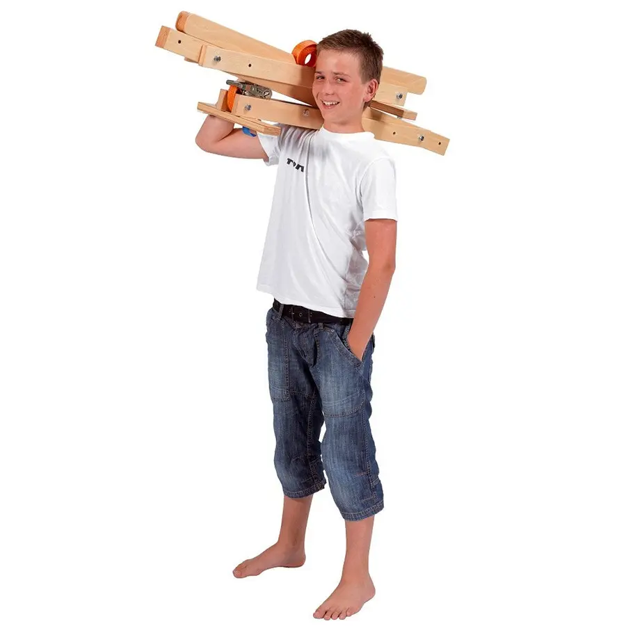 Teline slackline-tasapainonauhalle 356 x 30 x 45 cm, nauha mukana 