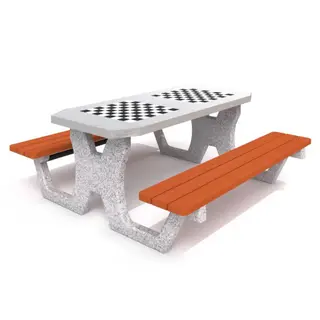 Concrete chess table double Betonowy stól do gry w szachy