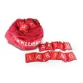 142 beanbags 7,6*7,6-nordic letters RED Nylon - print both sides - colour red