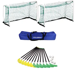 Salibandysetti Fiber 12 Mailaa | 2 Maalia | 6 Palloa | Laukku