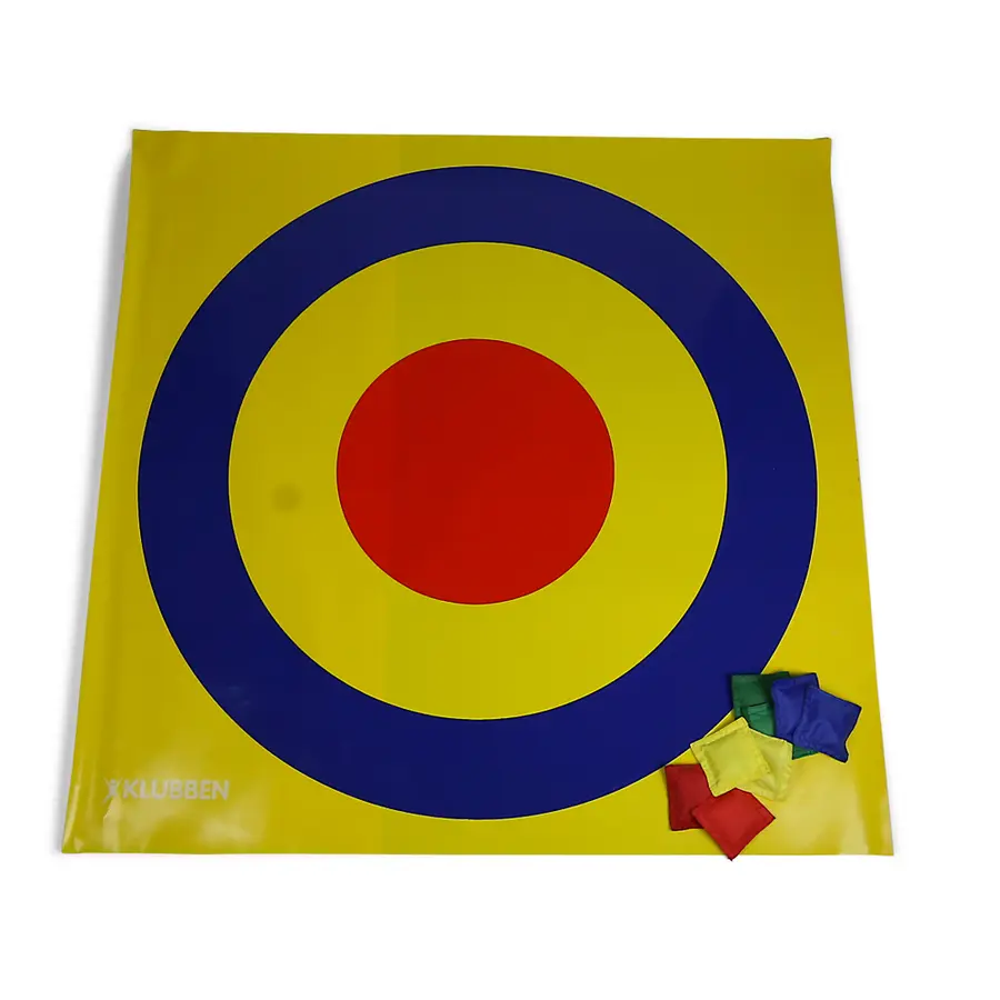 Värikäs pistematto | 100 x 100 cm Sisältää 8 hernepussia 