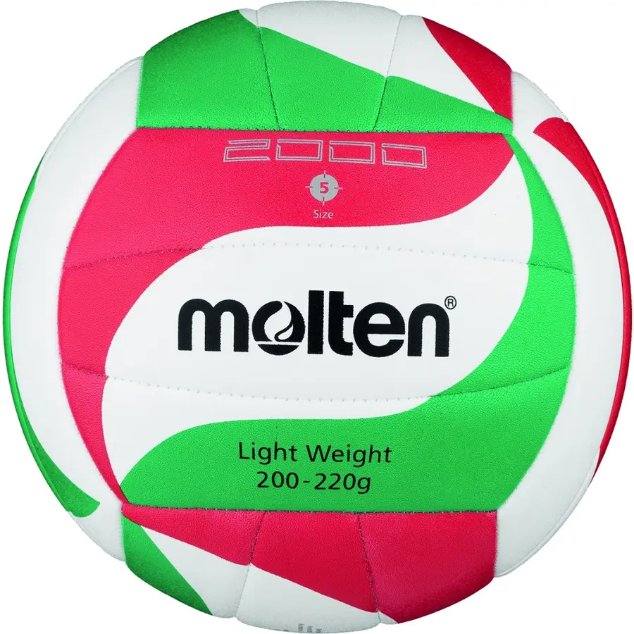 Lentopallo Molten V5M2000-L Koko 5, valko-vihreä-punainen 