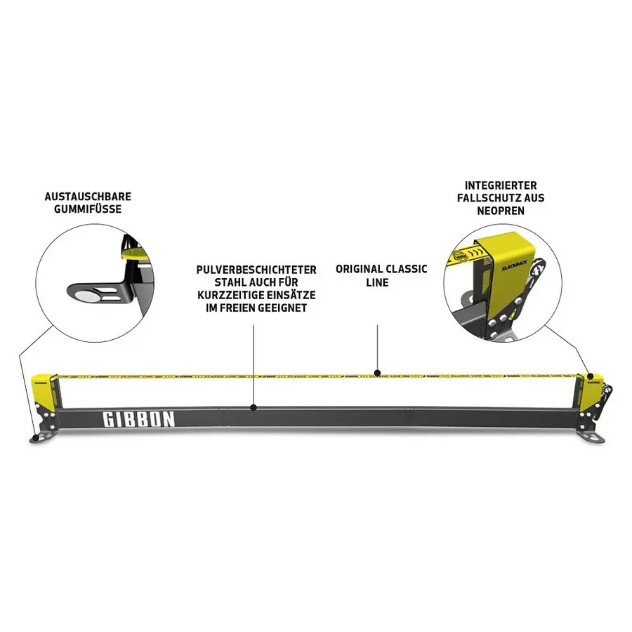 Gibbon Slackline "Slack Rack Classic" Slack line teline ja nuora - L: 4,5 m 