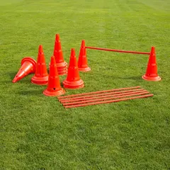 Set of Cone Hurdles 50 cm tall cones red