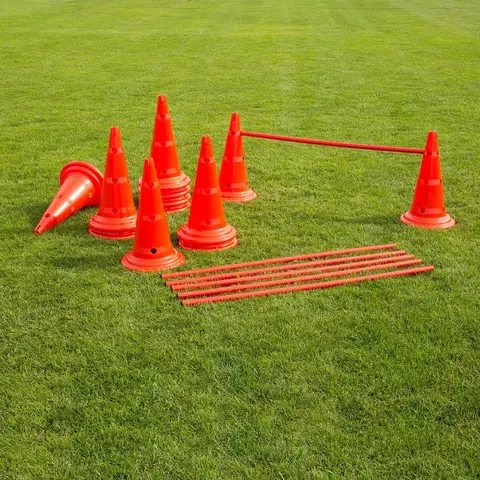 Set of Cone Hurdles 50 cm tall cones red