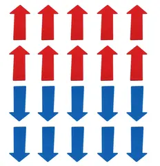 Lattiamerkintäsetti "Nuolet" 10 sinistä ja 10 punaista nuolta