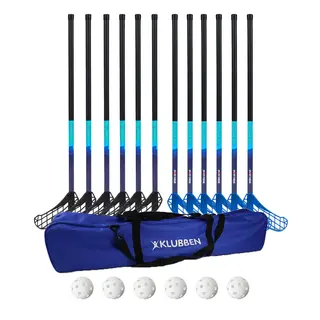 Klubben | Salibandysetti Captain 12 Mailaa | 6 Palloa | Laukku | 85 cm