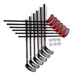 Klubben | Salibandysetti Rush 95 cm 12 Mailaa | 6 Palloa