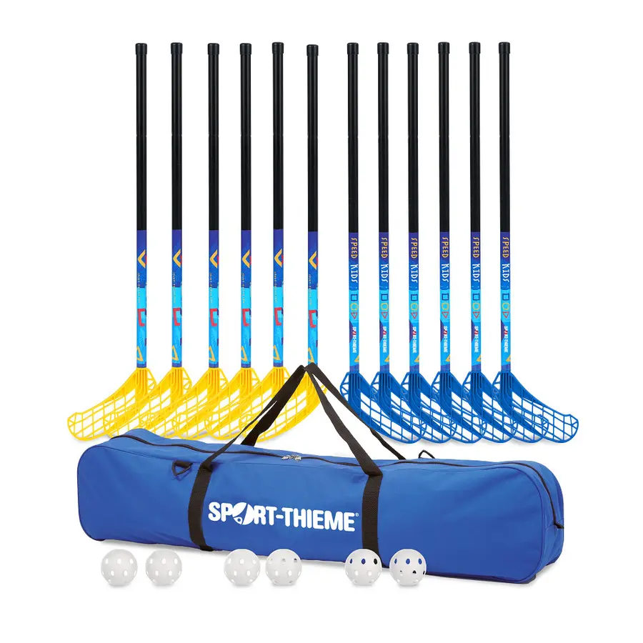 Sport-Thieme | Salibandysetti Speed Kids 12 Mailaa | 6 Palloa | Laukku | 80 cm 