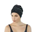 Fashy Fabric Swim Cap Black and white