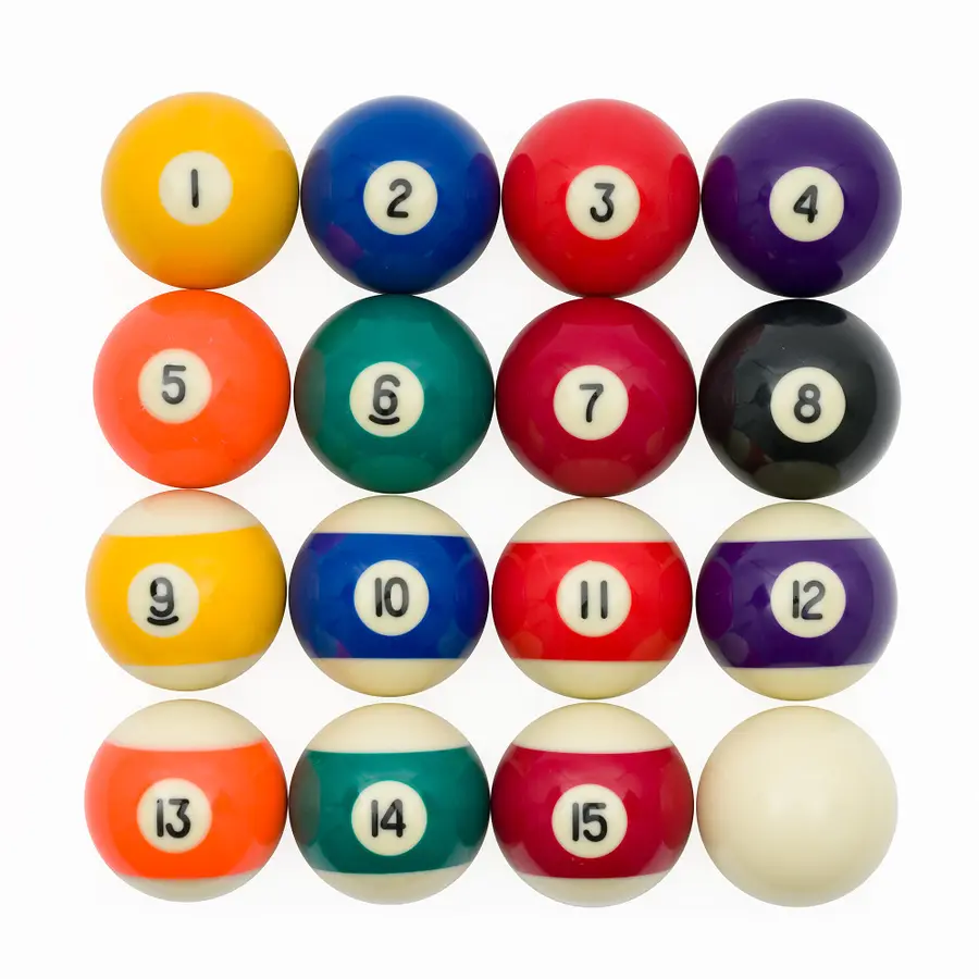 Sportime | Pool Sport Biljardipallot 16 kpl | 54 mm 