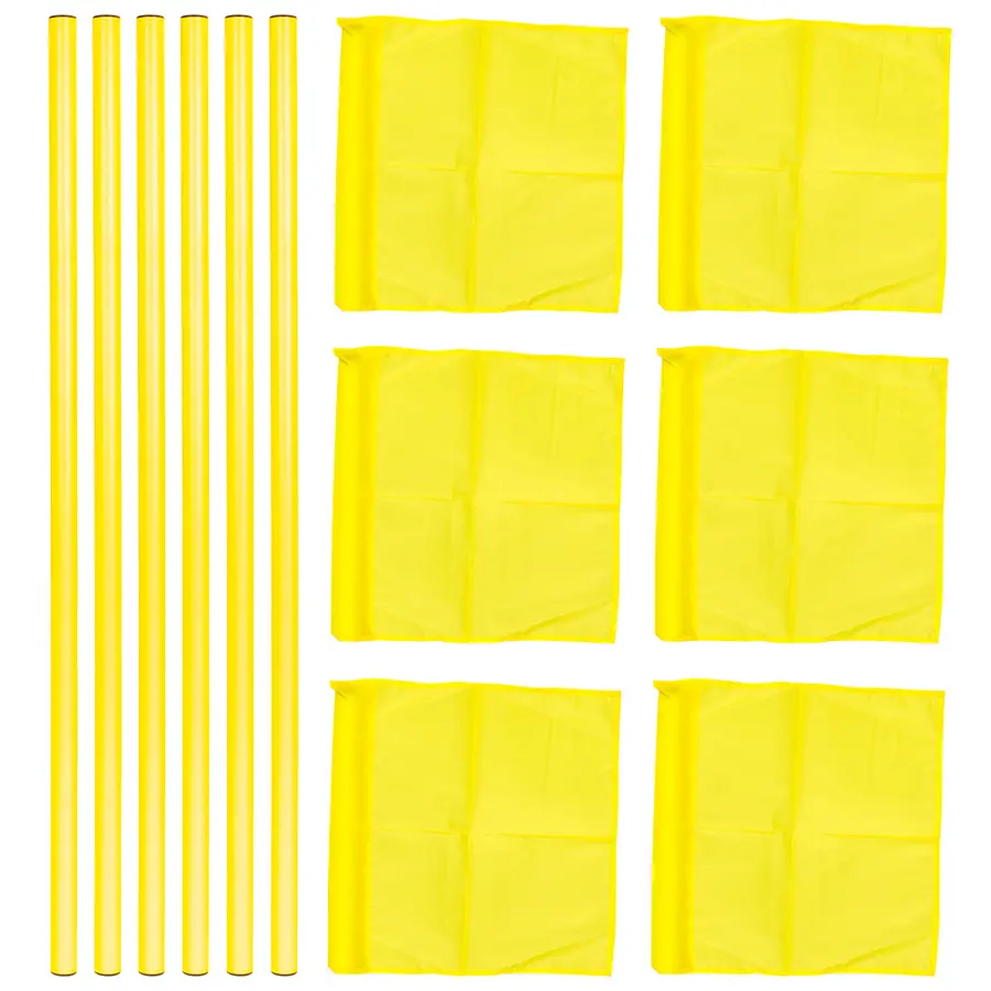 Sport-Thieme® "All-Round"  Boundary Pole Set yellow flag, yellow poles 