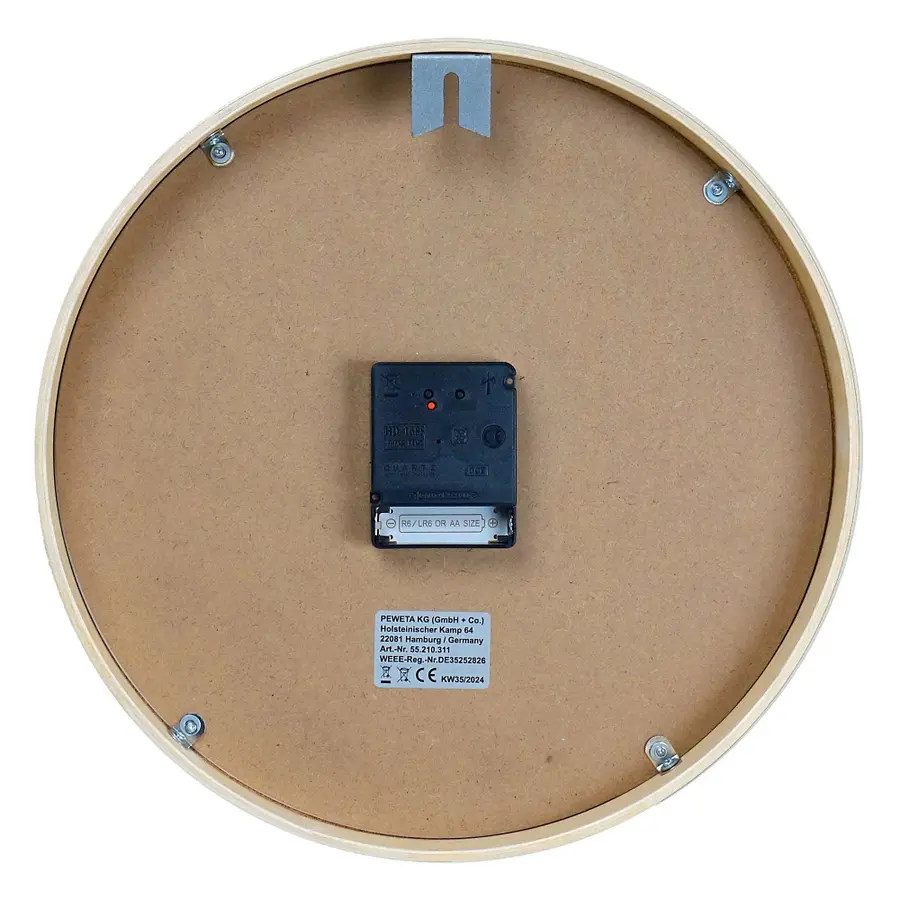 Peweta seinäkello 30 cm Sisäkäyttöön | Paristokäyttöinen | DIN 