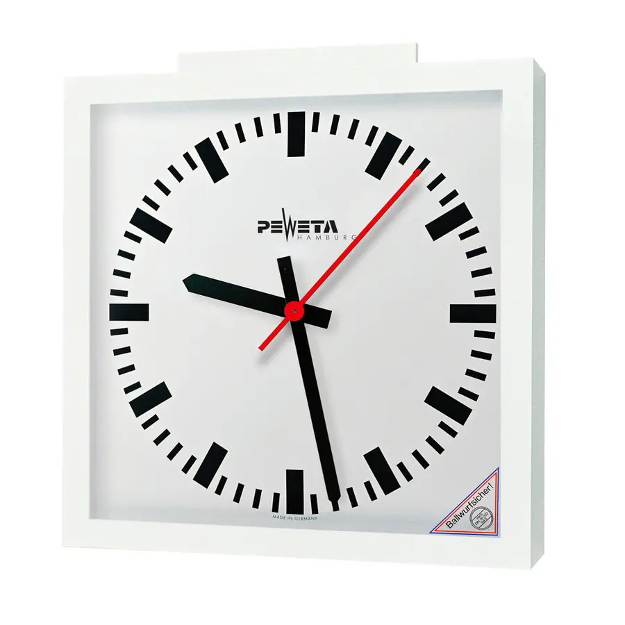 Peweta radiosäädettävä seinäkello 50x50 Sisäkäyttö | Paristokäyttö | DIN-taulu 