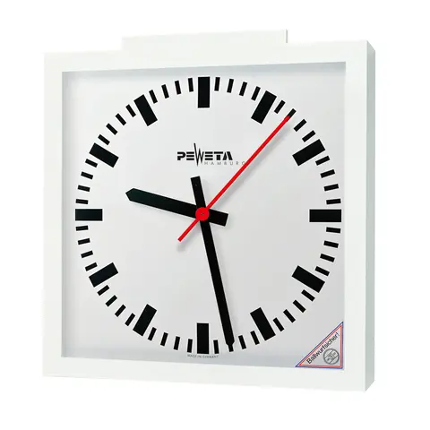 Peweta radiosäädettävä seinäkello 60x60 Sisäkäyttö | Paristokäyttö | DIN-taulu