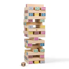 Giant Jenga numeroitu pinoamispeli Yhteistyö, koordinaatio ja keskittyminen