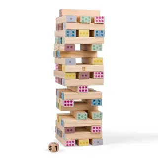 Giant Jenga numeroitu pinoamispeli Yhteistyö, koordinaatio ja keskittyminen