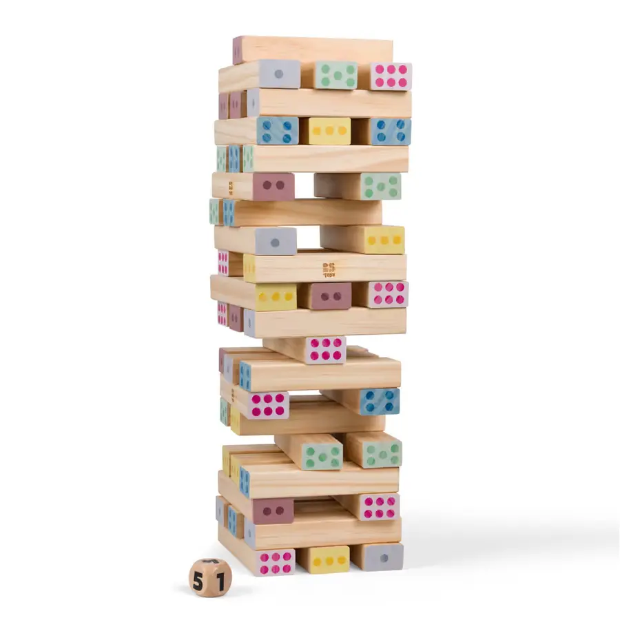 Giant Jenga numeroitu pinoamispeli Yhteistyö, koordinaatio ja keskittyminen 
