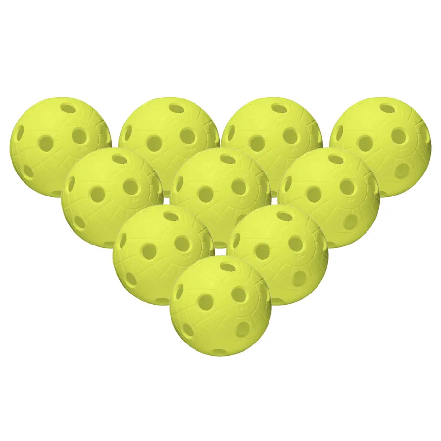 Salibandypallo Crater Unihoc | Keltainen 10 kpl | Uurrettu | Virallinen IFF-pallo 