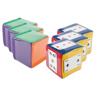 Aktivitetsterninger 10 cm 6 stk terninger med plastlomme
