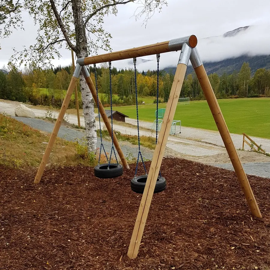 Keinuteline pyöreällä profiililla Kahdelle keinupaikalle 
