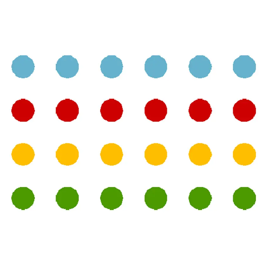 Asfaltmaling Twister uten Spillbrett 24 sirkler 20 cm i 4 forskjellige farger 