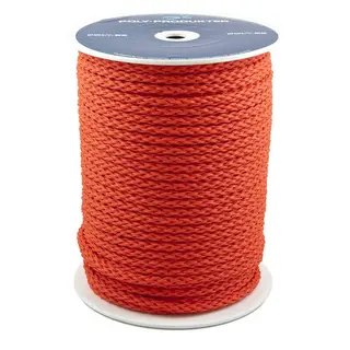 Tau flettet nylon 6 mm orange (pr.m) Pris pr. meter (kun tauet)