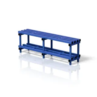 Single benches with bottom shelf 150 x 35 x 49 cm