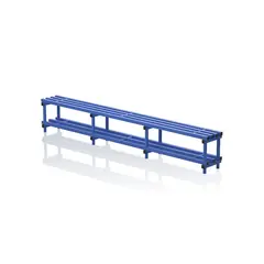 Single benches with bottom shelf 300 x 35 x 49 cm