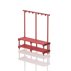 Sittebenk med knaggrekke | Rød 170 x 200 x 45 cm