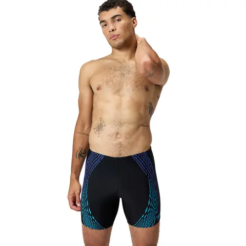 Speedo | Duo Logo Mid Jammer Uimahousut Musta/Sininen | EnduraFlex