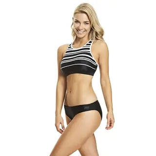 Zoggs Monochrome Bikiniyläosa Bikinit Crop top | Mustavalkoinen