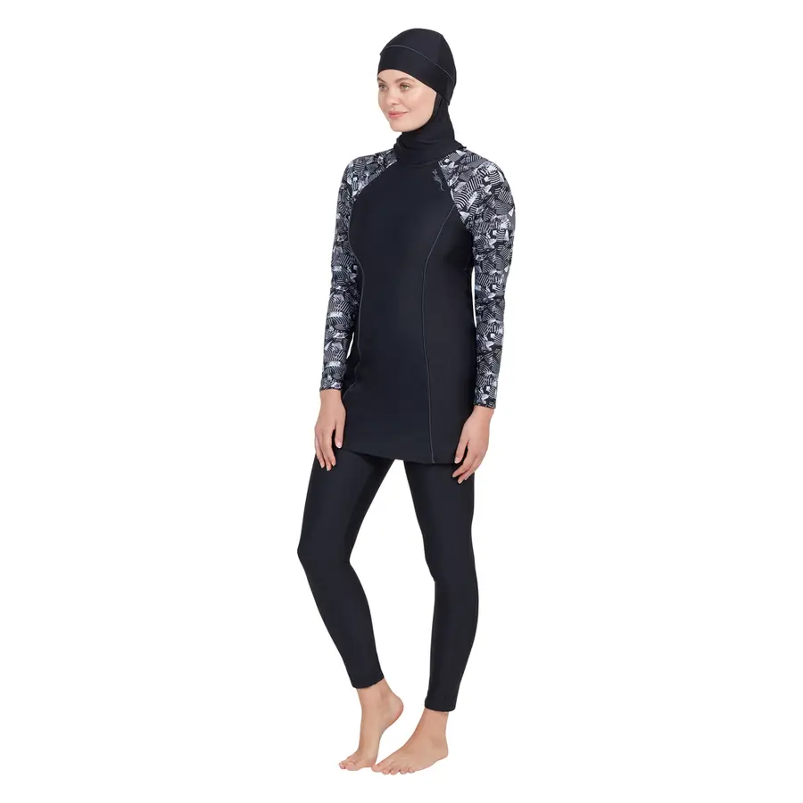 Zoggs | Metro Modesty Burkini Musta/Monivärinen | Elastomax | Koko 34 