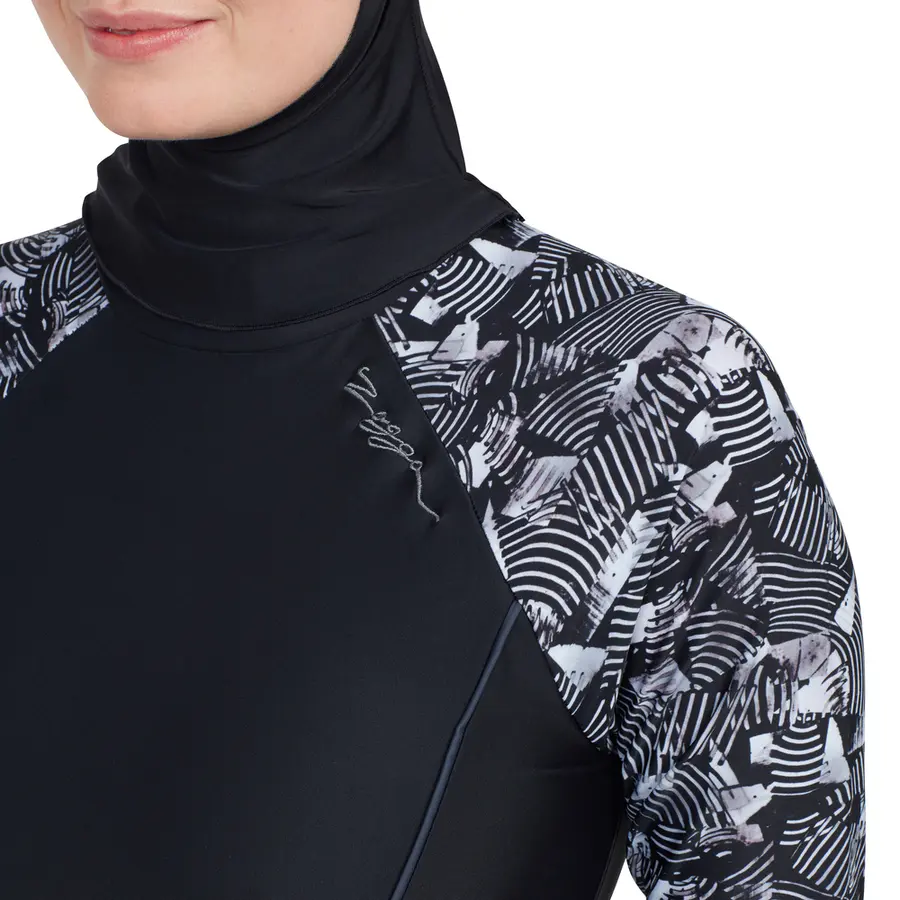 Zoggs | Metro Modesty Burkini Musta/Monivärinen | Elastomax | Koko 34 