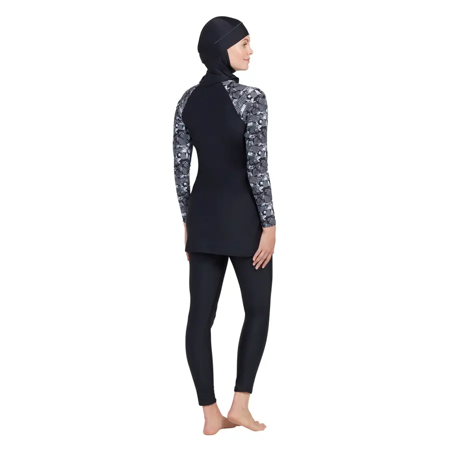 Zoggs | Metro Modesty Burkini Musta/Monivärinen | Elastomax | Koko 34 