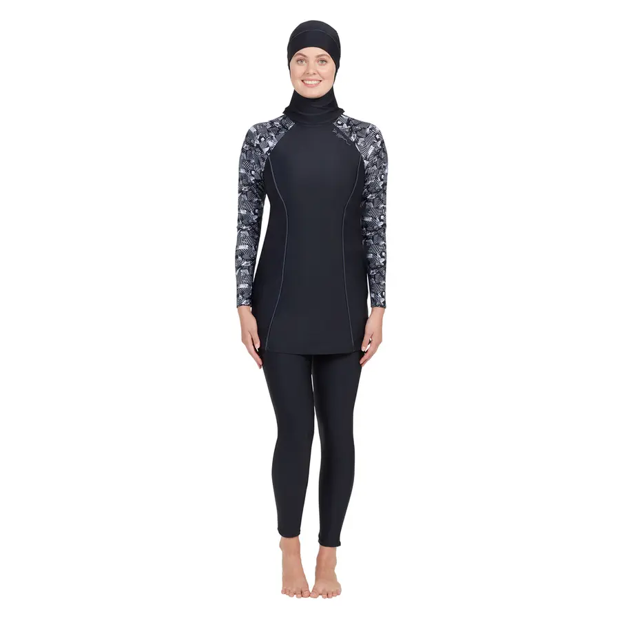 Zoggs | Metro Modesty Burkini Musta/Monivärinen | Elastomax | Koko 34 