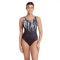 Shimmer Scoopback Badedrakt EU38 Zoggs | Svart/Flerfarget  | Ecolast