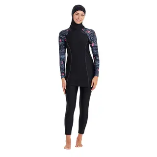 Zoggs | Suit Side Cut Burkini Musta/Moniv&#228;rinen | Elastomax