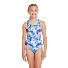 Aqua Pony Flyback Badedrakt jr 116cm Zoggs | Blå/Flerfarget | Ecolast