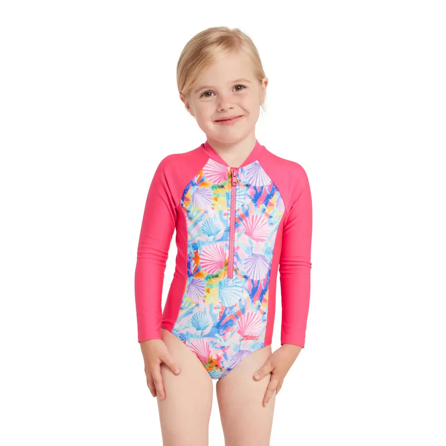 Crazy Clams Paddle Suit Badedrakt 92cm Zoggs | Rosa/Flerfarget | Ecolast 