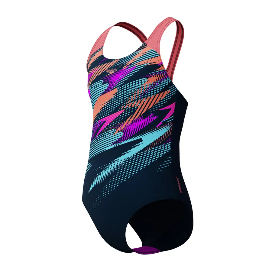 Speedo | Placement Splashback Uimapuku Sininen/Oranssi | Endurance+ | Koko 152 