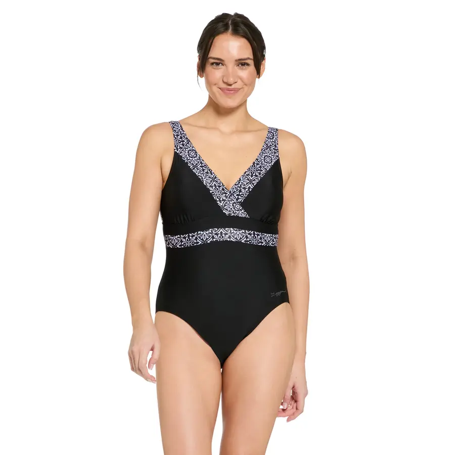Zoggs | Opulence Uimapuku Musta/valkoinen | Square Back | Koko 36 