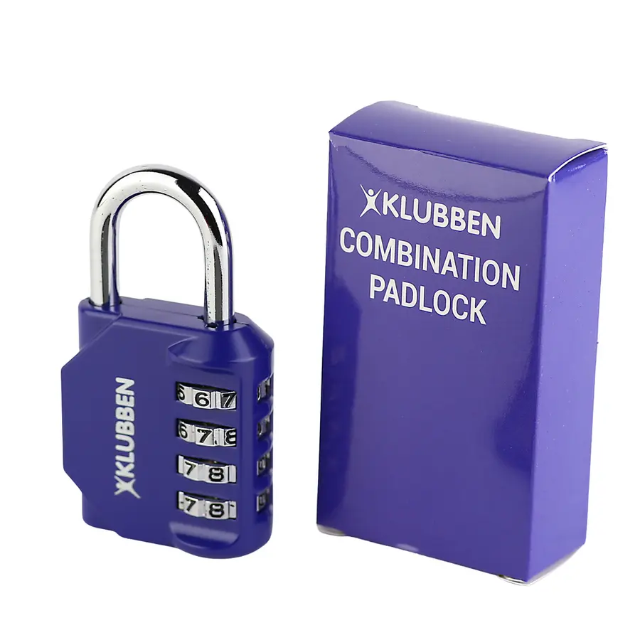 Klubben riippulukko koodilla Sininen numerolukko – 4-numeroinen 