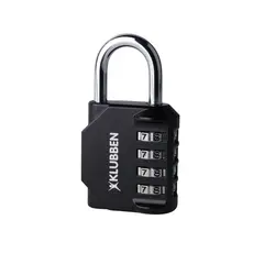 Klubben riippulukko koodilla Musta numerolukko – 4-numeroinen