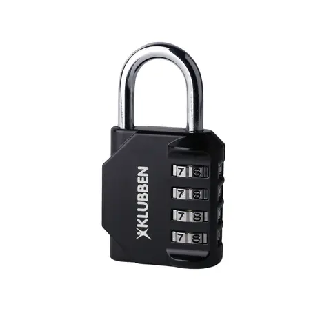 Klubben riippulukko koodilla Musta numerolukko – 4-numeroinen