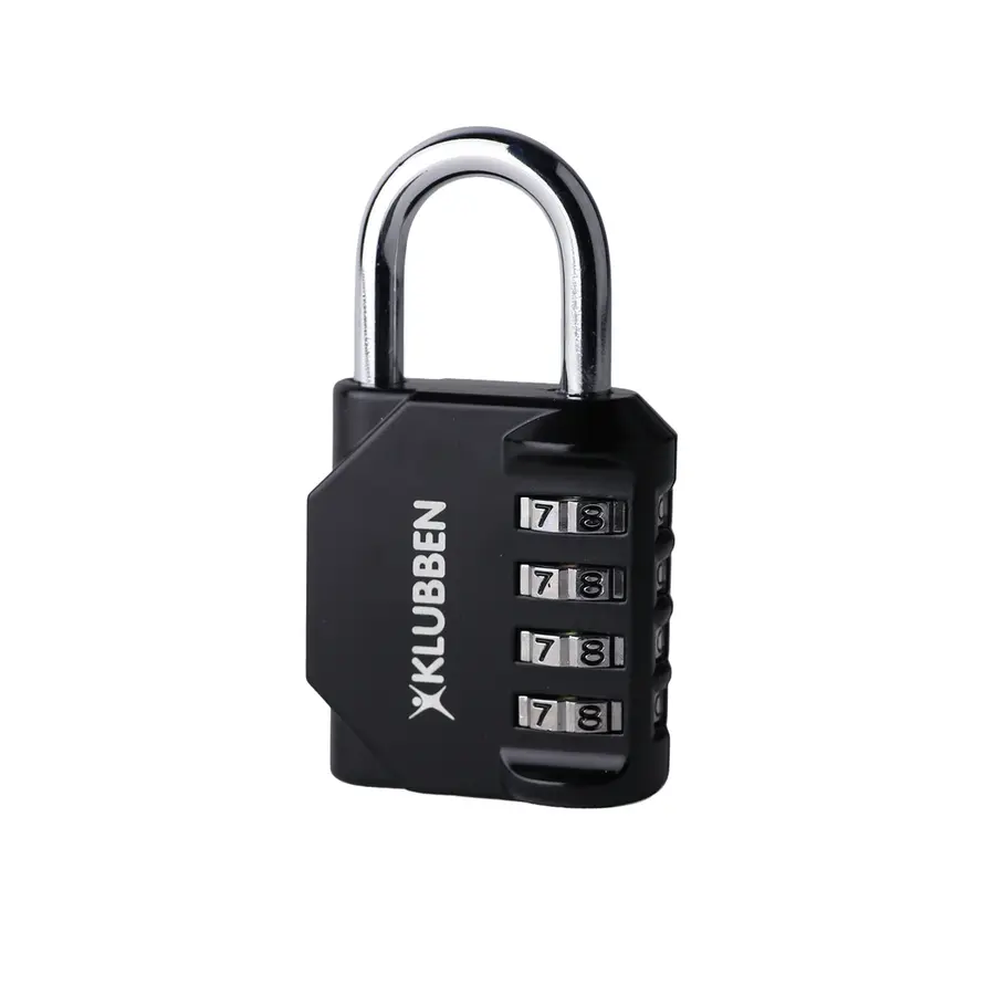 Klubben riippulukko koodilla Musta numerolukko – 4-numeroinen 