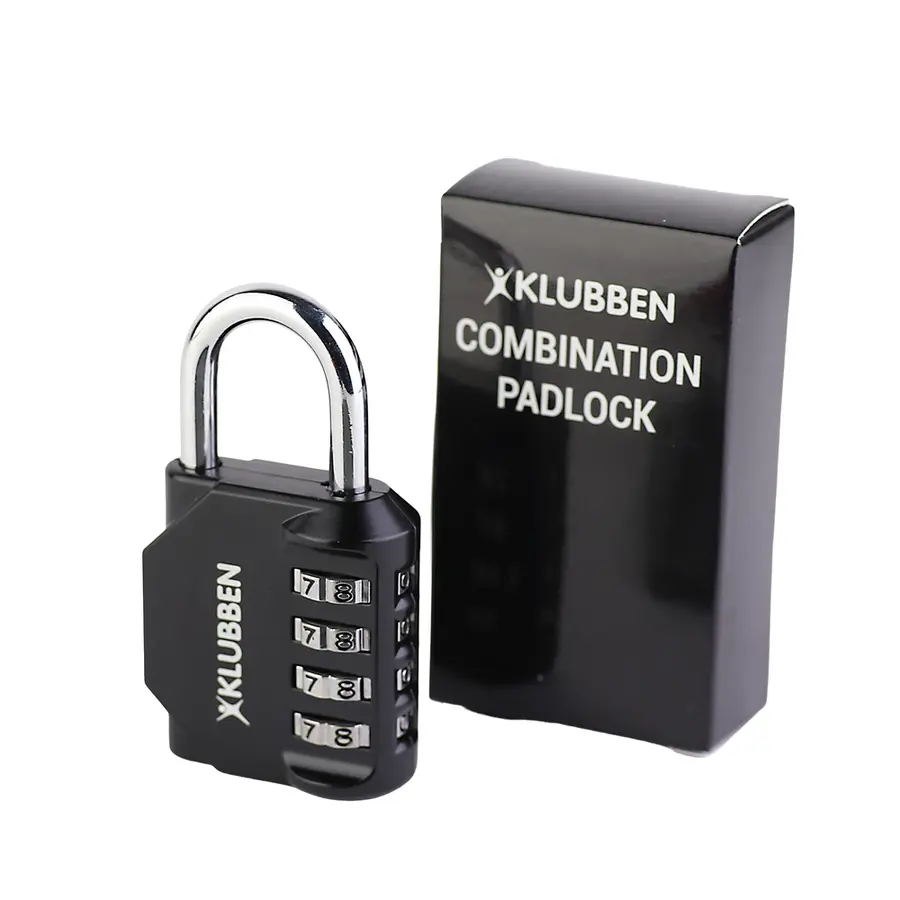 Klubben riippulukko koodilla Musta numerolukko – 4-numeroinen 